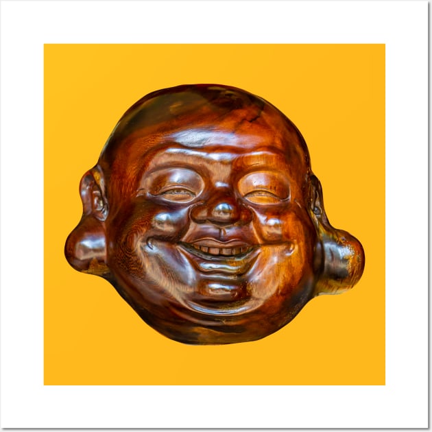 Beautifully carved head of Budai or Buddha Wall Art by dalyndigaital2@gmail.com